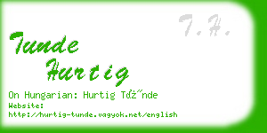 tunde hurtig business card